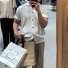 COOL FEEL❄️間距麻花翻領短袖CARDIGAN[六色]