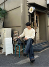 🇰🇷特別質感! 圈圈冷織鎖邊純色長袖KNIT[四色]