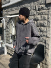 [STREET STYLE!] 直向浮紋連帽針織HOODIE[三色]
