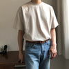 深灰色XL現貨 - BASIC純色棉質短袖TEE[三十色]