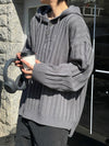 [STREET STYLE!] 直向浮紋連帽針織HOODIE[三色]