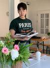 PARIS浮紋棉質短袖TEE[五色]