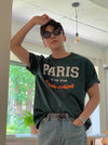 PARIS浮紋棉質短袖TEE[五色]