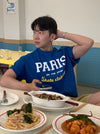 PARIS浮紋棉質短袖TEE[五色]
