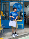 PARIS浮紋棉質短袖TEE[五色]