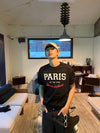 PARIS浮紋棉質短袖TEE[五色]