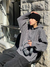 [STREET STYLE!] 直向浮紋連帽針織HOODIE[三色]